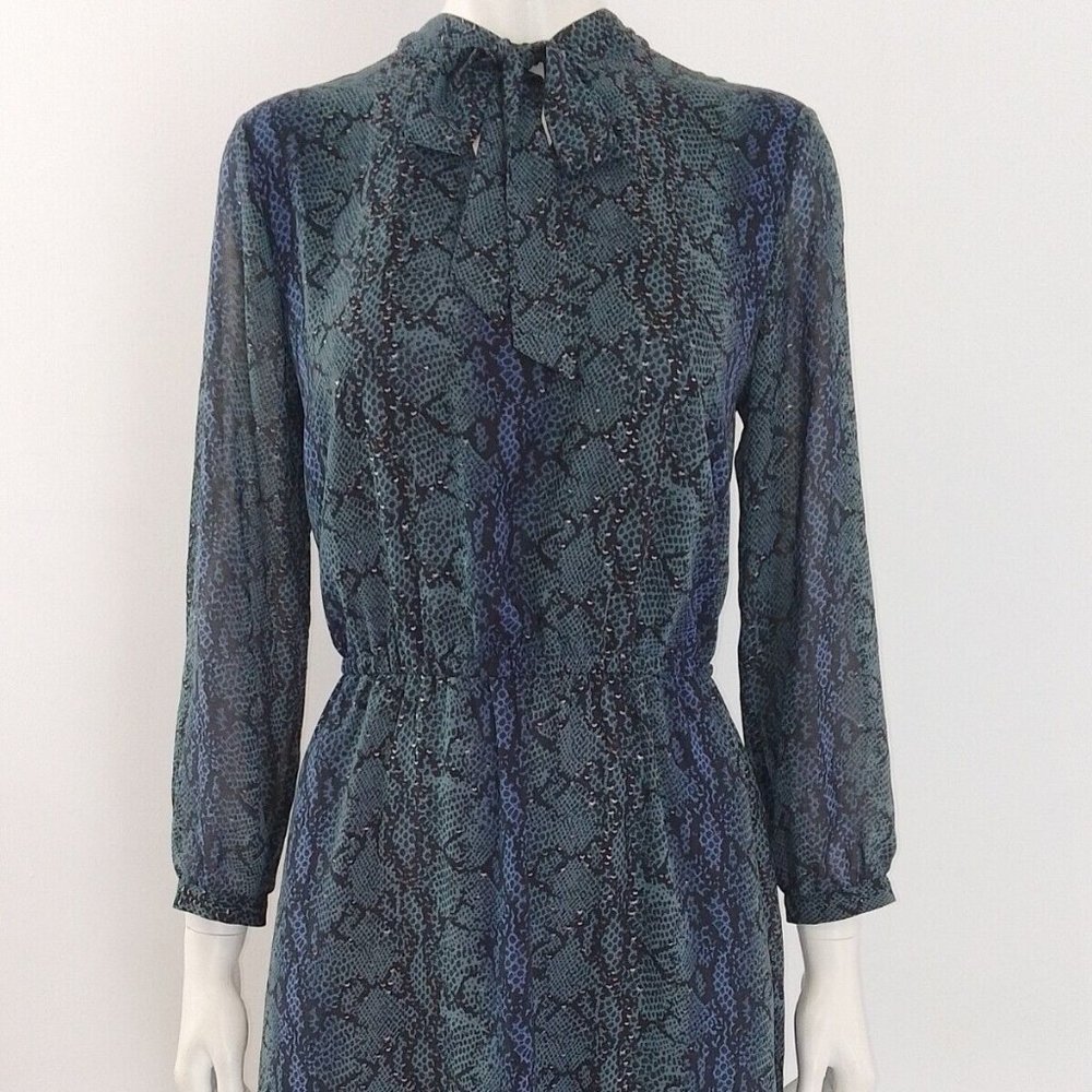 HUSH Snakeskin Neck-Tie Midi Maxi-Dress Size UK 12 EU 40 - Picture 9 of 10